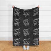 Merry and Bright Chalkboard Style 18 inch Square Sham