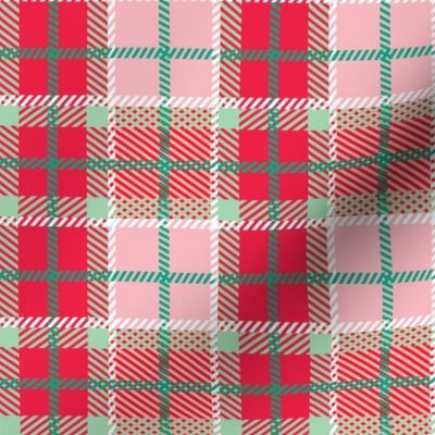 holiday plaid red and green