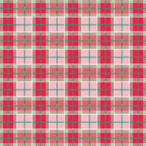 holiday plaid red and green