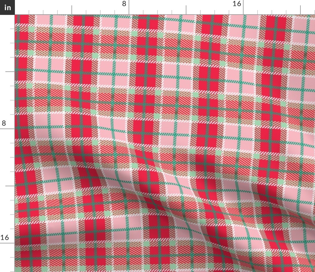 holiday plaid red and green