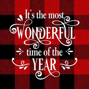 The Most Wonderful Time of the Year Buffalo Plaid 18 inch Sham