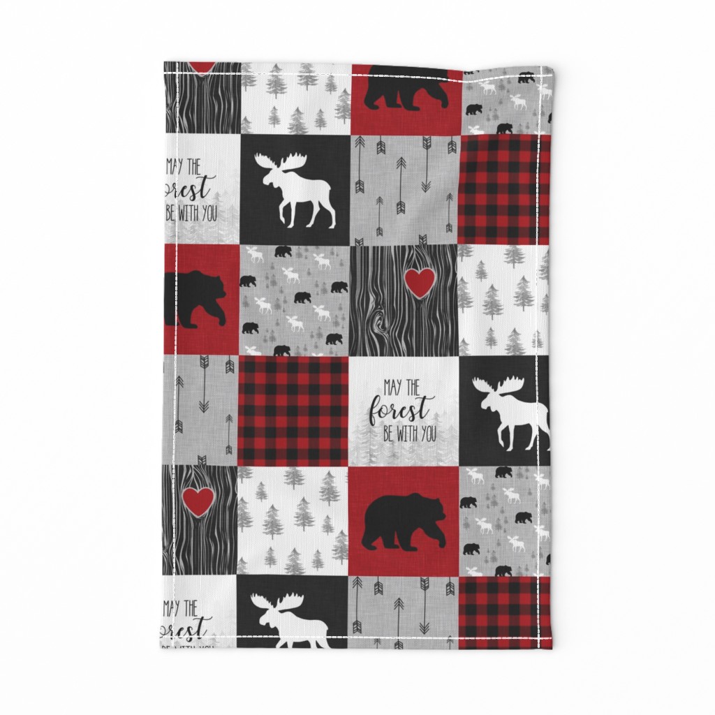 4.5 May the forest be with you//Red - Wholecloth Cheater Quilt