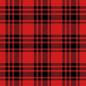 Retro Christmas plaid red black large