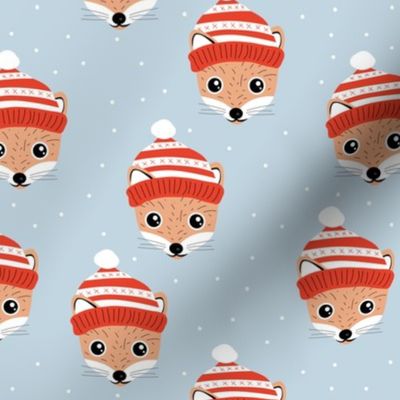 Little Scandinavian Woodland Christmas fox winter wonderland friends outback animals for kids cool baby blue red orange