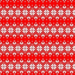 Wellspring - Star Alatyr - Ethno Ukrainian Traditional Pattern - Slavic Symbol - Middle - White on Red