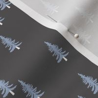 Little winter forest pine trees christmas design seasonal boho design duck egg blue gray 