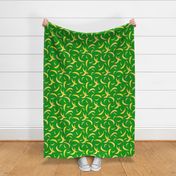 12" Watercolor Banana Pattern - Green