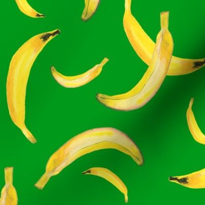 12" Watercolor Banana Pattern - Green