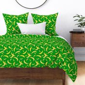 12" Watercolor Banana Pattern - Green