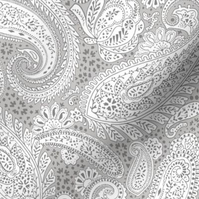 small Paisley Positivity 2 greys white