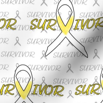 survivor ribbon gold yellow - large scale
