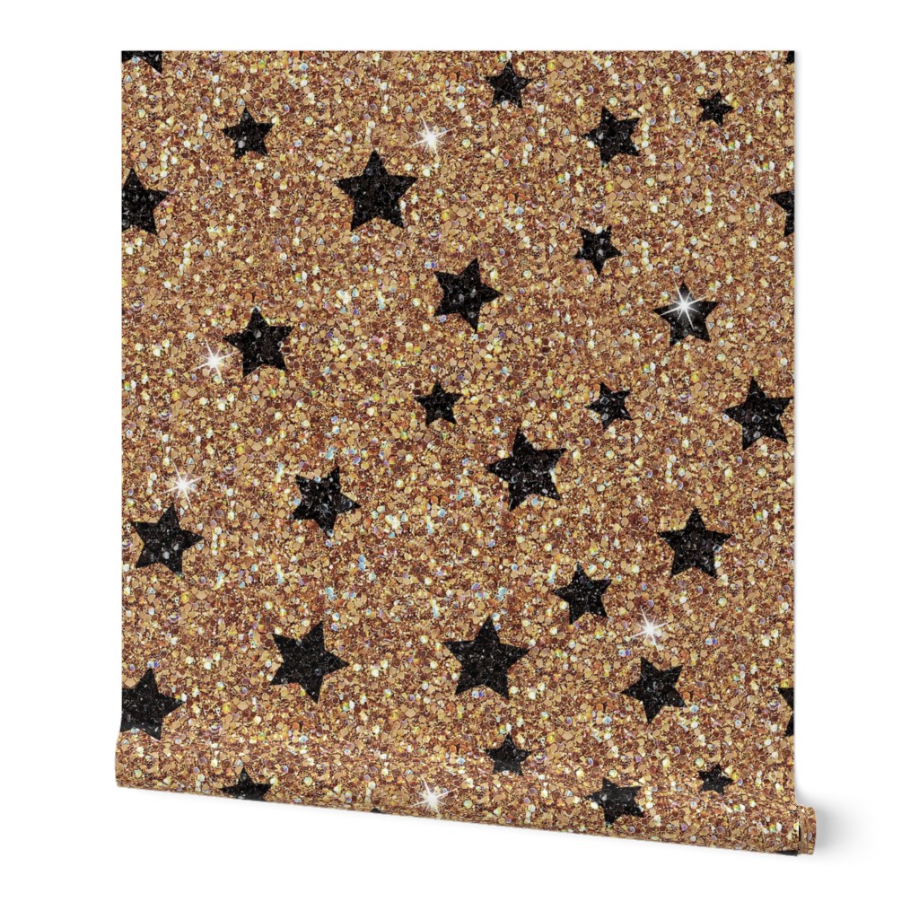 New Year Glitter Gold black star