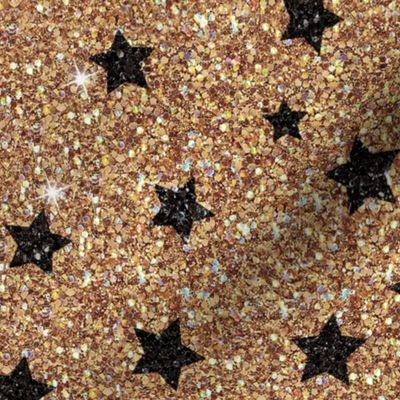 New Year Glitter Gold black star