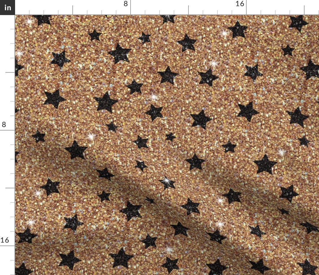 New Year Glitter Gold black star