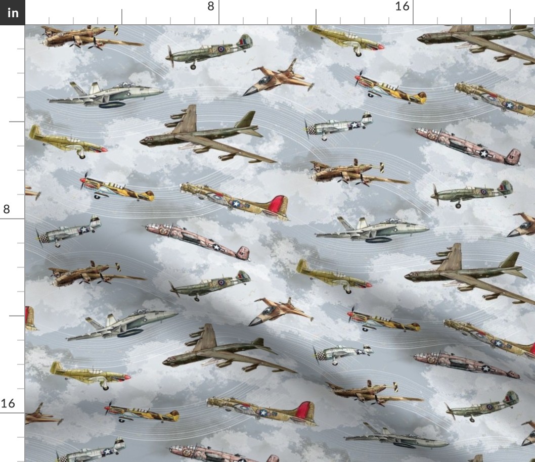 Military Planes in a Grey Sky