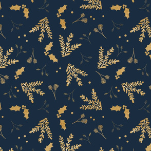 Blue-Christmas-leaves-gold-blue-maeby-wild