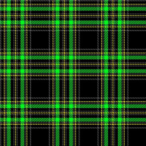 safety plaid black with bright green accents