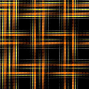safety plaid black with orange accents