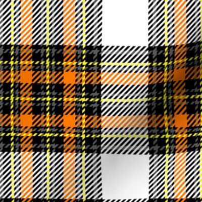 safety plaid white with bright orange accents