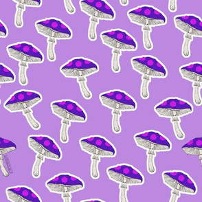 Purple cartoon toadstool - mushroom