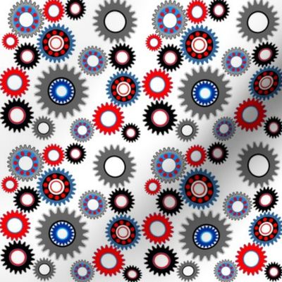 Colorful Gears White Background