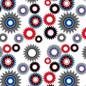 Colorful Gears White Background