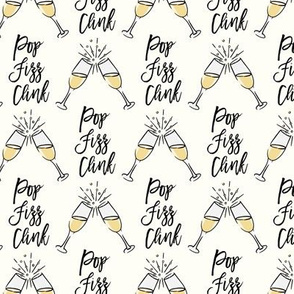 Pop Fizz Clink - Champagne toast - Cheers - cream  - LAD20