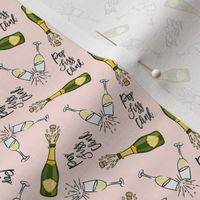 (small scale) Pop Fizz Clink - Champagne bottle and glasses - New Year Celebration - pink - LAD20