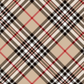 Southdown tartan - 10" beige diagonal