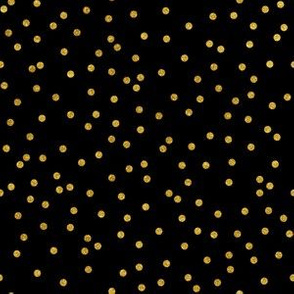 Black with Gold Faux Glitter Confetti