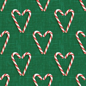 Candy Cane Heart on Green