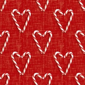 Candy Cane Heart on Red
