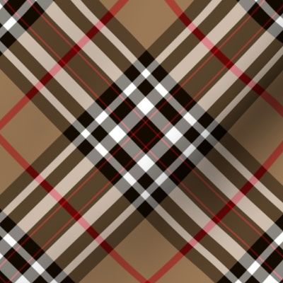 Southdown tartan - 6" tan diagonal