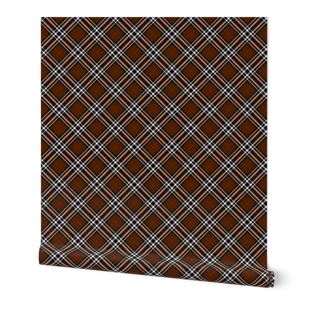 Southdown tartan - 3" brown diagonal