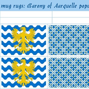 mug rugs: Barony of Aarquelle (SCA)