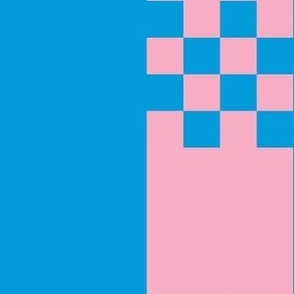 JP11 - Large - Art Deco Checked Stripes in Pink and Blue