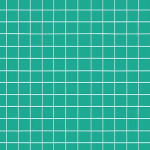 Gray and Blue Grid on Mint