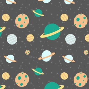 Planets on Dark Gray