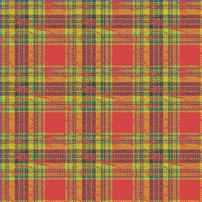 60s earthy plaid red worn