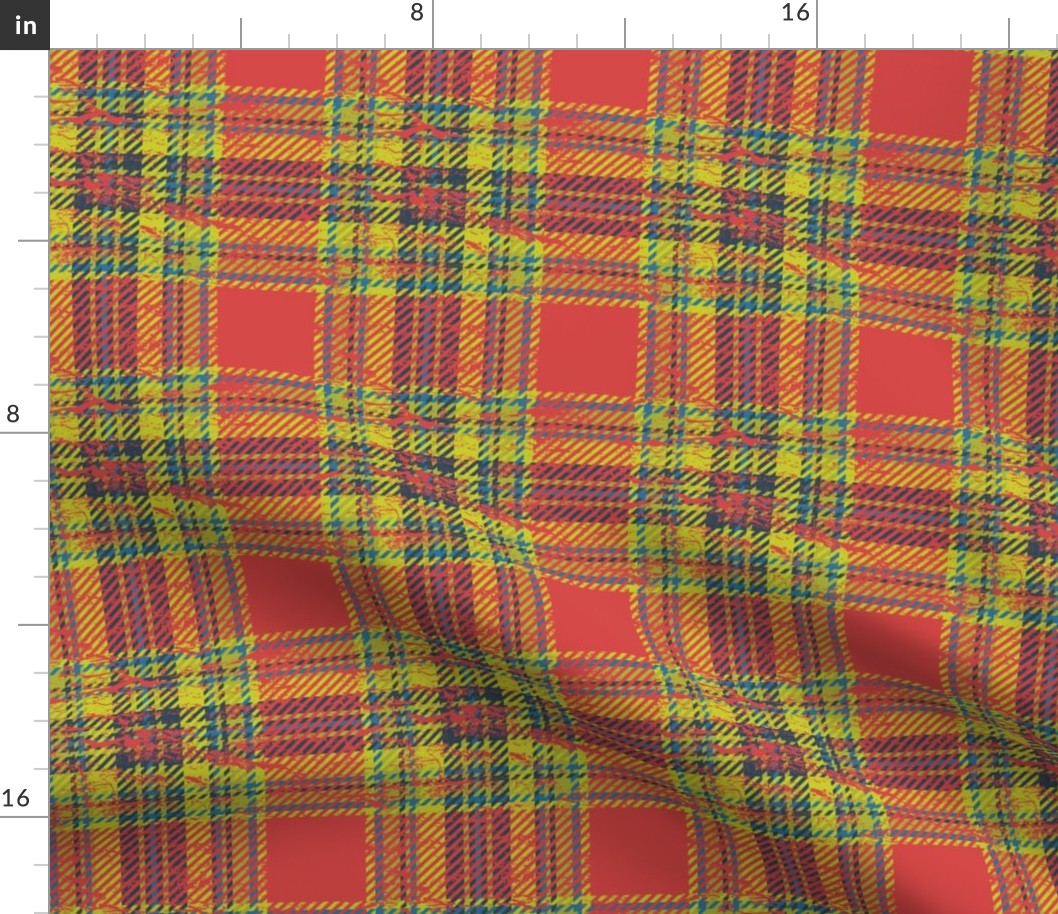 60s earthy plaid red worn