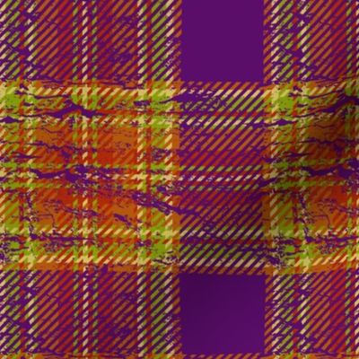 60s mod plaid purple worn