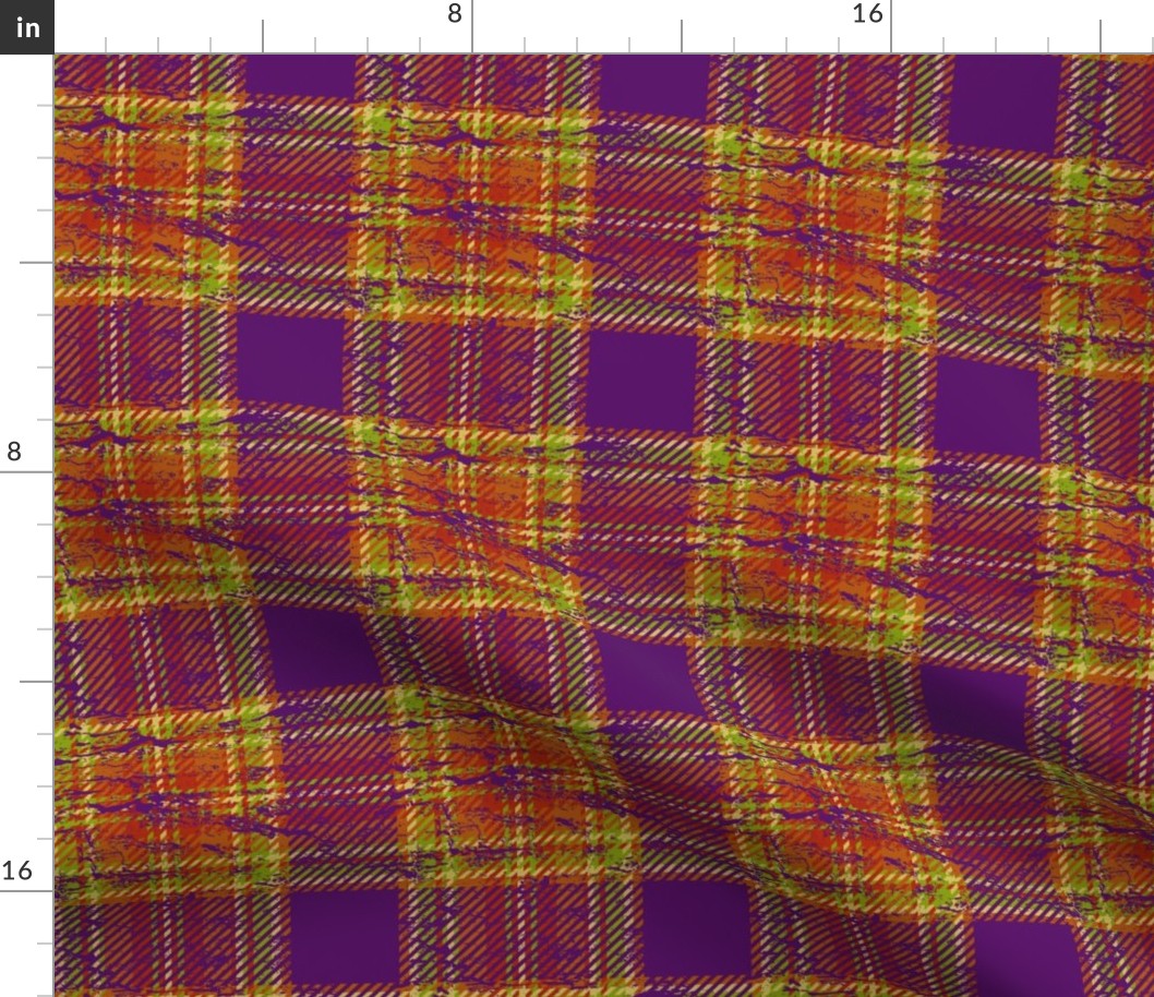 60s mod plaid purple worn