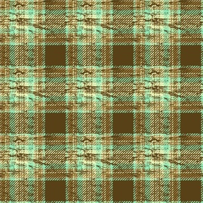 70s plaid chocolate with mint accents worn