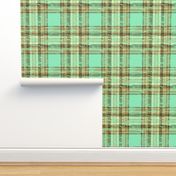 70s plaid mint with chocolate accents worn