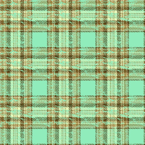 70s plaid mint with chocolate accents worn