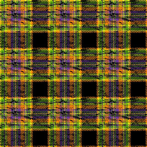 halloween plaid black worn