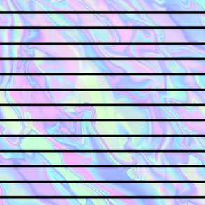 Marbled Unicorn Pin Stripe Pattern Horizontal in White