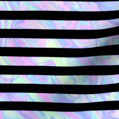 Marbled Unicorn Awning Stripe Pattern Horizontal in Black