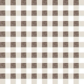 1/2" mushroom linen buffalo check