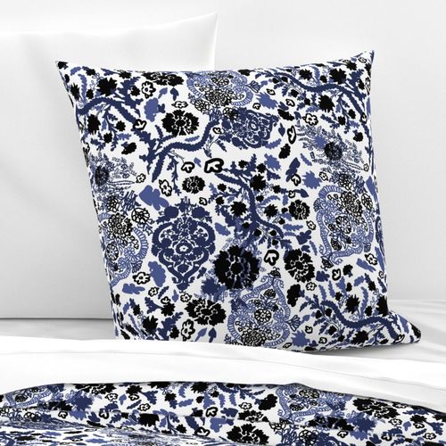 Paisley leaves black and navy white